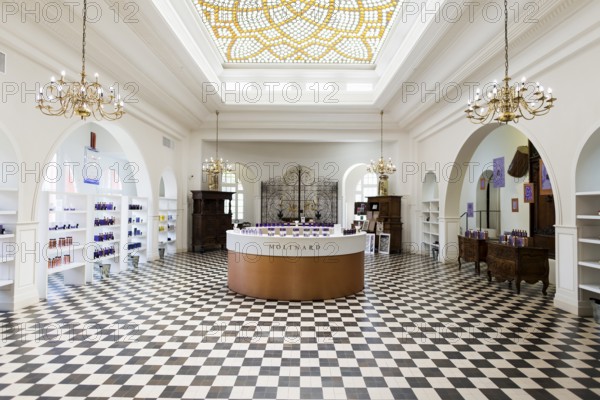 Interior view, salesroom, Perfumery Molinard, perfume manufacturer, Grasse, Alpes Maritimes,