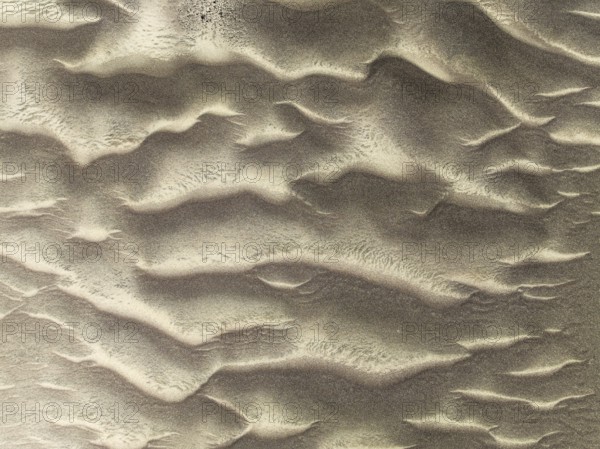 Patterns in the sand of the Namib Desert. Aerial view. Drone shot. Skeleton Coast National Park,