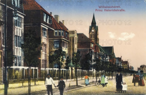 Historical postcard, picture postcard, Wilhelmshaven, Lower Saxony, Germany, digitally enhanced