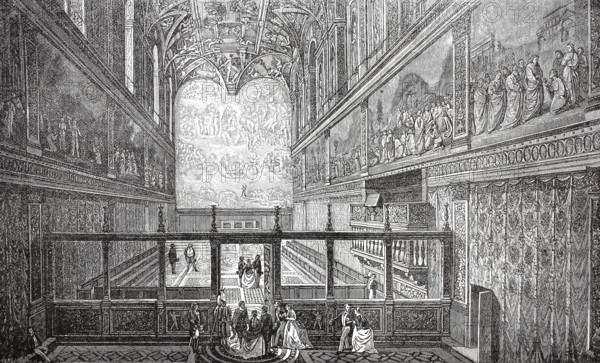 The Sistine Chapel, where the cardinals gather for the election of Pope Leo XIII, 1878, Vatican,
