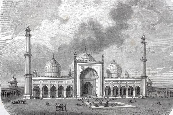 Entrance gate to Jama Masjid Delhi the largest and oldest mosque in India built by Grand Mughal
