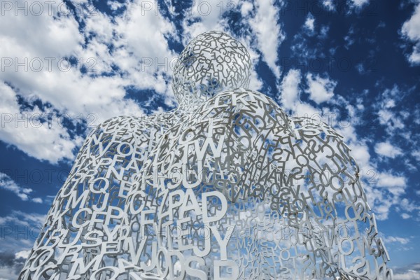 Sculpture made of letters, Le Nomade, artist Jaume Plensa, Antibes, Provence Alpes Côte d'Azur,