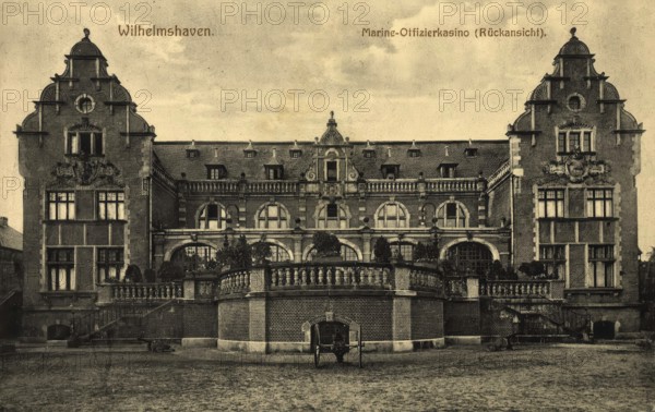 Historical postcard, picture postcard, naval officers' mess Wilhelmshaven, Lower Saxony, Germany,