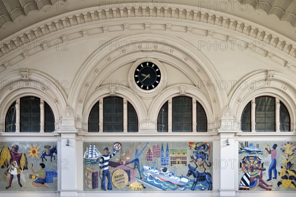 Wall mosaic from the 1950s in the reception hall, advertising space for Martin Brinkmann AG, Bremen