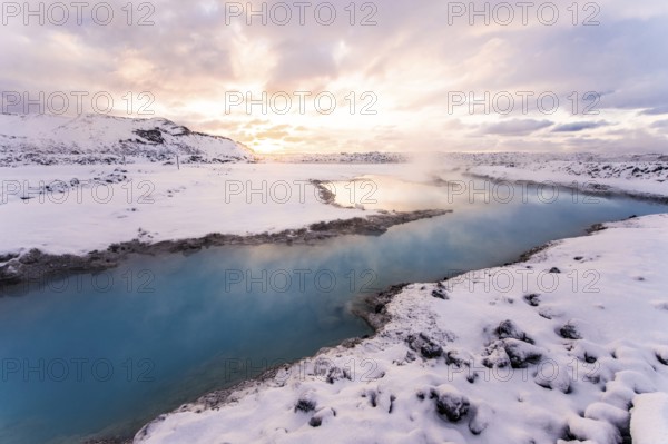 Blue Lagoon, Close to Reykjavik, Thermal, Hot Spring, Winter, Snow, Steam, Water, Wellness, Sunset,