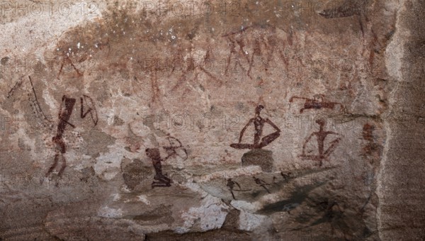 Depictions of people on a rock slab, petroglyphs, rock engravings, Twyfelfontein, Kunene, Namibia
