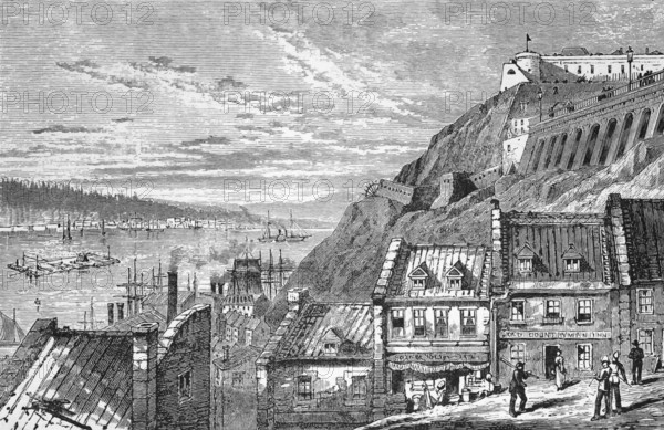 The Citadel with a view of the St Lawrence Seaway, Quebec, c. 1870, Canada, digital reproduction of