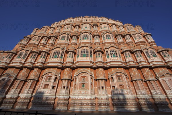 Hawa Mahal or Palace of the Winds in the old city centre, Jaipur, Rajasthan, India