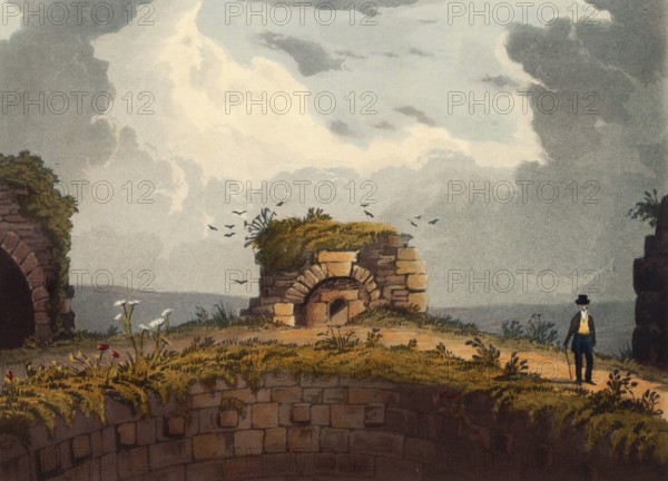 Kiln on the hill of Conisbrough Castle, medieval fortress in Conisbrough, South Yorkshire, England.