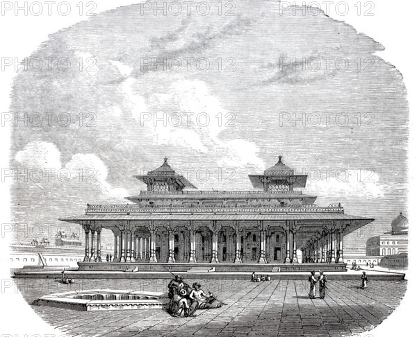 A part of the palace in Fort Allahabad, 1860, today Prayagraj in India, digitally enhanced