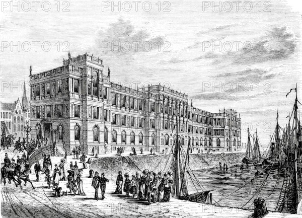 The Art Academy in Düsseldorf around 1885, North Rhine-Westphalia, Germany, Historical, digitally