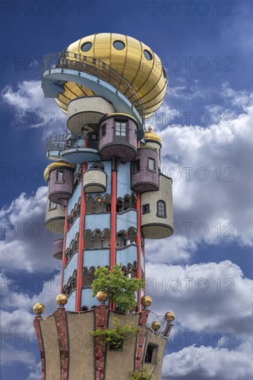 Tower of the Kuchlbauer brewery, designed by the artist Friedensreich Hundertwasser, Römerstr, 5-9,