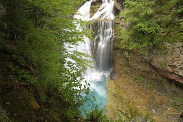 The Cascada de la Cueva waterfall in Ordesa y Monte Perdido National Park, Spain