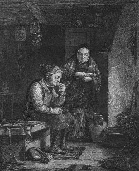 An illustration of the cobbler from The Cobbler of Duddingstone by Alexander Whitelaw, digital