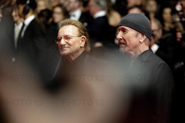 Cannes, France - 16.5.2024: The Edge and U2 singer Bono during the Bono: Stories Of Surrender red