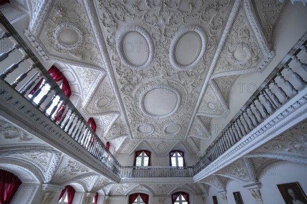 Baroque stucco ceiling in the large banqueting hall 1695 to 1700, Municipal Museum, Überlingen,