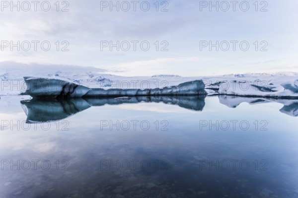 Jökulsarlon, icebergs, ice, glacial lake, Vatnajökull Glacier, winter, snow, sunset, Iceland*