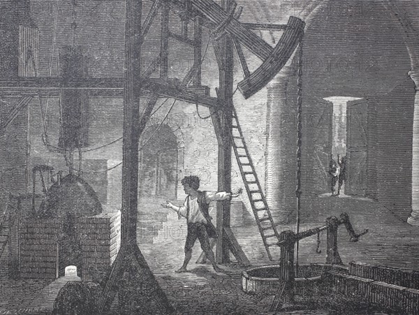 Humphrey Potter, the alleged inventor of the automatic control of a steam engine, 1712, digitally