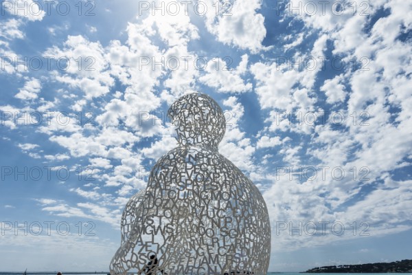 Sculpture made of letters, Le Nomade, artist Jaume Plensa, Antibes, Provence Alpes Côte d'Azur,