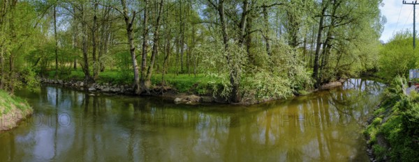 Main River confluence or Main River source, Red and White Main, Melkendorf near Kulmbach, Upper