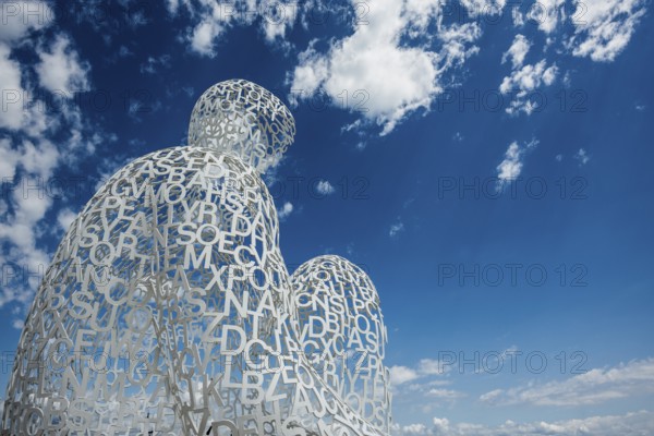 Sculpture made of letters, Le Nomade, artist Jaume Plensa, Antibes, Provence Alpes Côte d'Azur,
