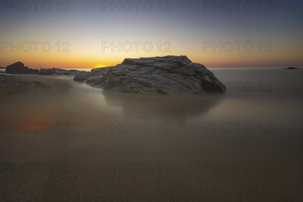 The sun rises on the Costa Rei, a stretch of coastline on the Italian Mediterranean island of