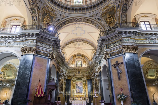 Interior view, Cathedral, Cathédrale Sainte-Réparate de Nice, Old Town, Nice, Alpes Maritimes,