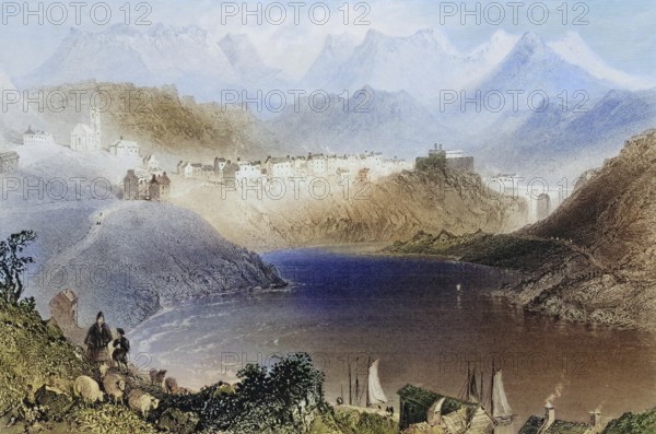 Clifden, Connemara, County Galway, Ireland, from the Landscape and Antiquities of Ireland, 1841,