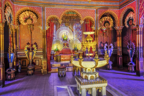 Interior of the Moorish Kiosk in the park of Linderhof Palace, Ettal, Ammertal, Upper Bavaria,