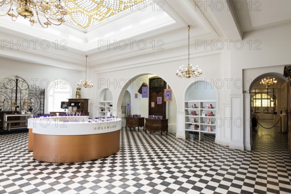 Interior view, salesroom, Perfumery Molinard, perfume manufacturer, Grasse, Alpes Maritimes,