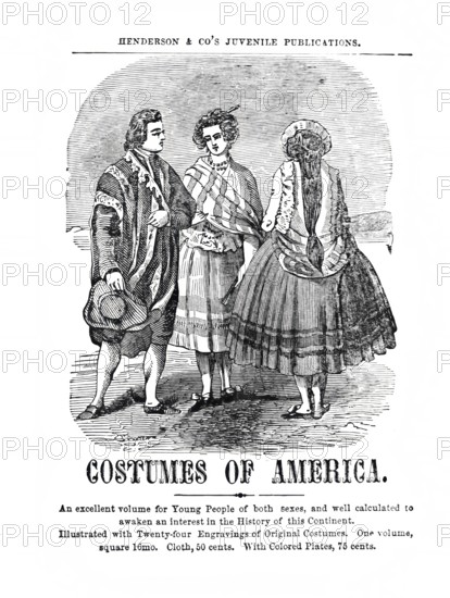 Costumes of America, the fashion from America, title page of a book, around 1860, published by