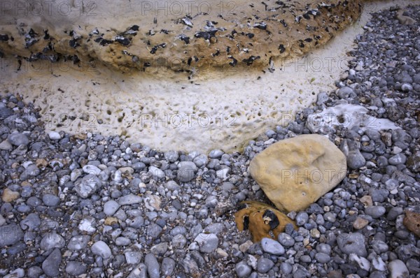 Rocks, geological rock structures, pebbles, pebbles, Yport, Alabaster Coast, La Côte d'Albâtre,