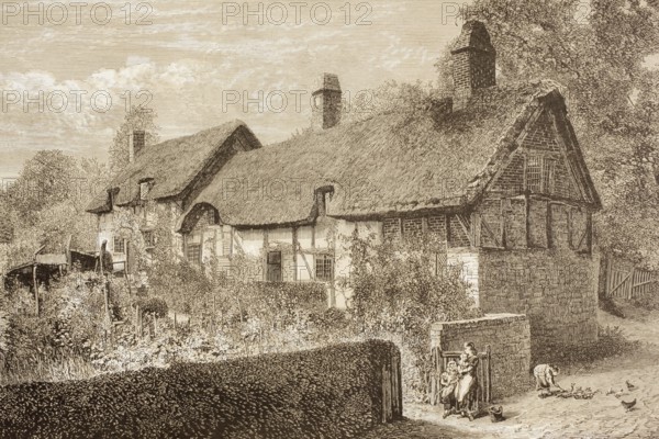 Stratford-upon-Avon, England. Anne Hathaway's Cottage, the family home of Shakespeare's woman. From
