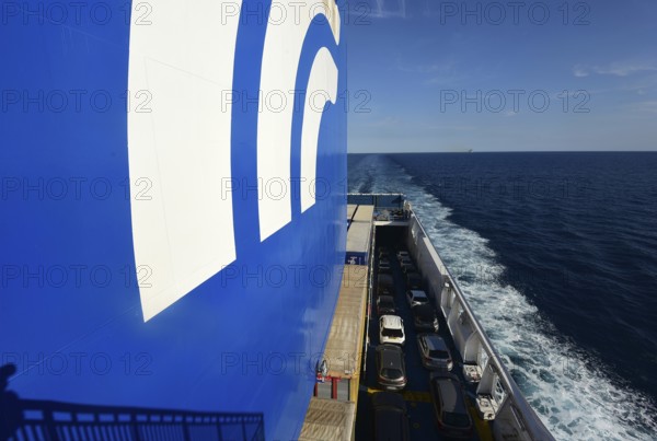 A car ferry of the GNV shipping company on its way from Palermo / Sicily shortly in front of