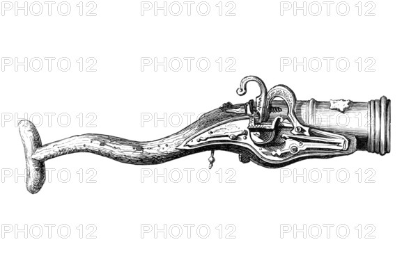 Hand mortar from the early 17th century, used for throwing fuse grenades, from the book The British