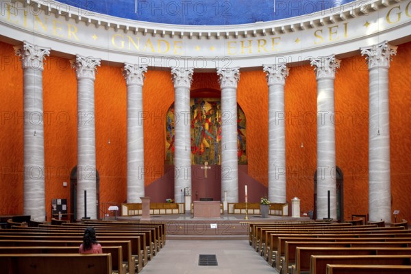Interior view of Ludwigskirche, St Ludwig, the main Catholic church in Darmstadt, Hesse, Germany