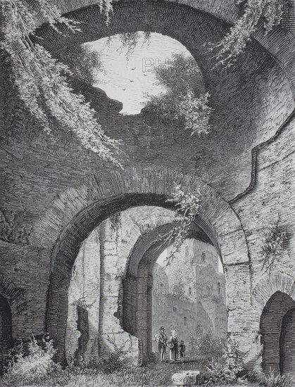 The ruins of the Baths of Caracalla, Baths of Caracalla, Thermae Antoninianae, in 1800, ancient