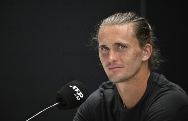 Press conference, PK, portrait, Alexander Zverev GER, smiles, tennis, ATP 250, BOSS Open 2025,