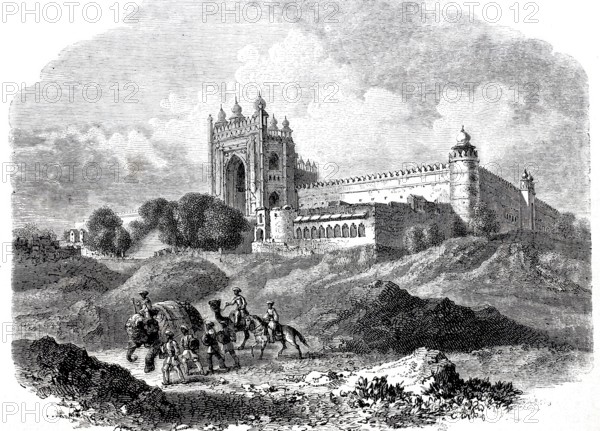 Palace of Futtehpoor, Fatehpur c. 1870, Kingdom of Onde, India, digitally enhanced reproduction