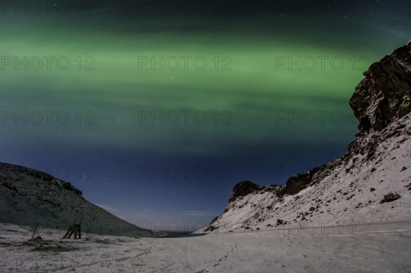 Northern Lights, Close to Vik, Ring Road, Mountains, Frost, Winter, Cold, Snow, Night, Iceland*