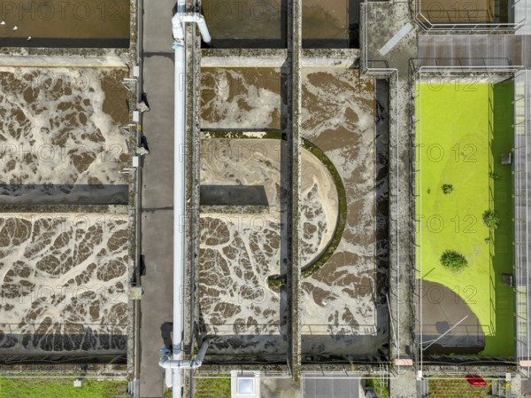 Germany - Wastewater treatment in a sewage treatment plant, clarifier with brown wastewater