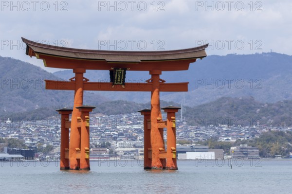 Torii in the water, sight, tourist attraction, UNESCO World Heritage Site, Itsukushima Shrine,
