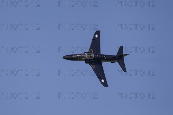 BAE Systems Hawk military jet aircraft in Royal air force RAF colours flying, England, United