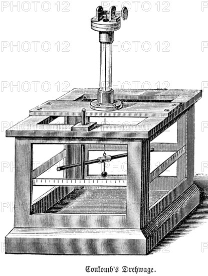 Revolving balance by Charles Augustin de Coulomb, French physicist, founder of magnetostatics,