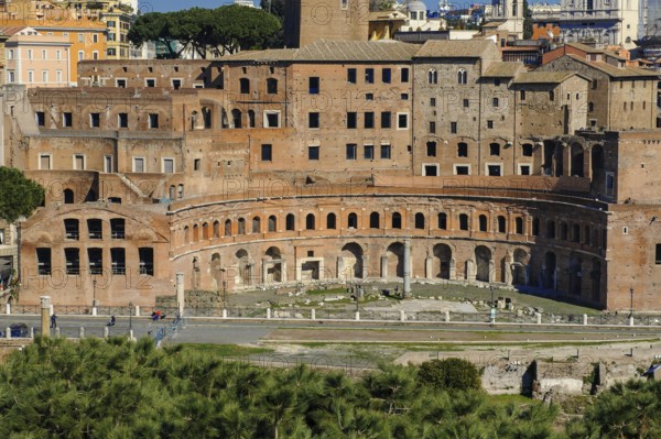 View from elevated viewpoint on Trajan's markets in part of Trajan's Forum Forum of Roman Emperor
