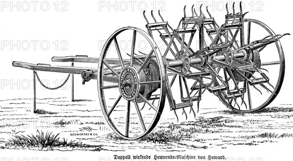 Double-acting haymaking machine by Clifford Howard, Australian inventor and entrepreneur,