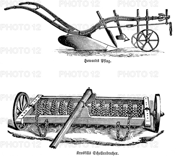 Clifford Howard's plough, Australian inventor and entrepreneur, wheels, handle, Kroskill's clod
