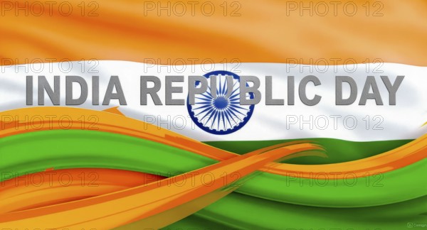 A vibrant image celebrating India's Republic Day with the national flag colors and textual