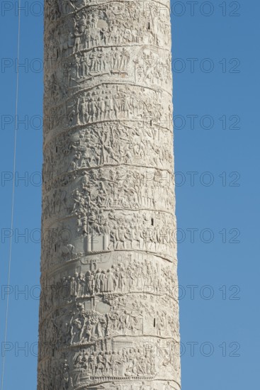 Detail of spiral marble relief on column of honour Victory Column Trajan's Column from year 113
