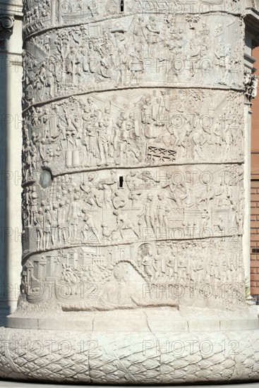 Detail of spiral marble relief on column of honour Victory Column Trajan's Column from year 113 in